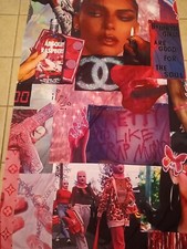 3 x 5FT pink grafitti silky nylon banner, dorm