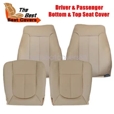 For 2011-2016 Ford F250 F350 Lariat Driver & Passenger PERFORATED Seat Cover Tan