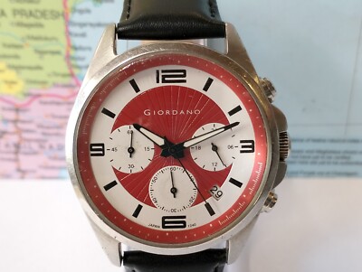 GIORDANO CHRONOGRAPH QUARTZ 1240.VD53 JAPAN MEN'S FULL WORKING ALL ORG. VINTAGE