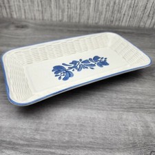 Pfaltzgraff YORKTOWNE Rectangle Matte Basket Weave Bread Serving Tray 12.5 x 6.5