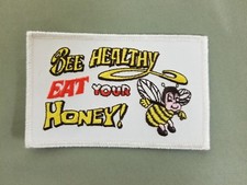 bee healthy eat your honey embroidered iron o...
