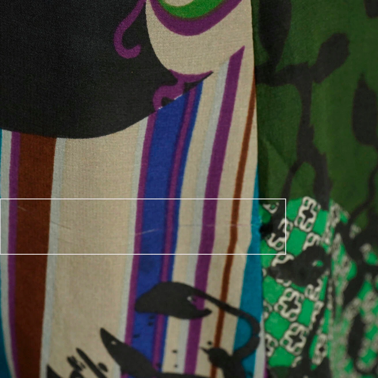 Abito midi vintage Kenzo Y2k seta stravagante retrò scoop stampa mista aderente svasato taglia 38