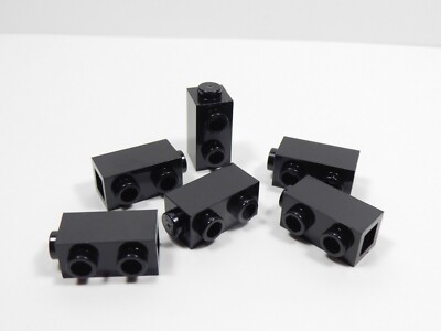 LEGO 6 Black 1x1x1-2/3 Bricks w/ Studs on Side K13