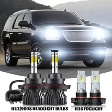 For GMC Yukon 2007-2014 - 6000K LED Headlight Hi/Lo Beam Fog Light Bulbs Kit