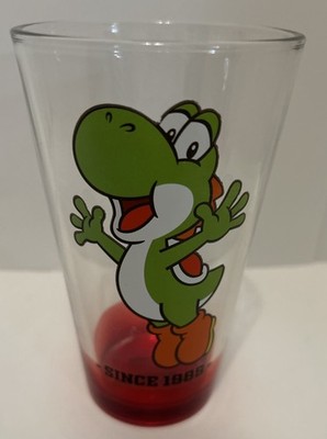 YOSHI 16 FL OZ Pint Drinking Glass Nintendo Super Mario Bros Since 1985 Red 2020