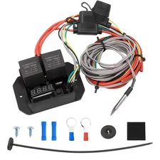 12V/24V Digital Electric Radiator Fan Controller Switch Kit with Adjustable T...