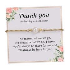 Bridesmaids Gifts for Wedding Day Pearl Bridesmaid Bracelet Dainty Gold Bracelet