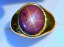 18k Yellow Gold Star Ruby 15 x 13 mm Cabochon...