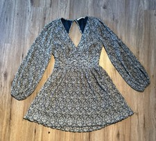 Abercrombie & Fitch Blue Floral Mini Dress Size Medium Cap Sleeve Pre Owned