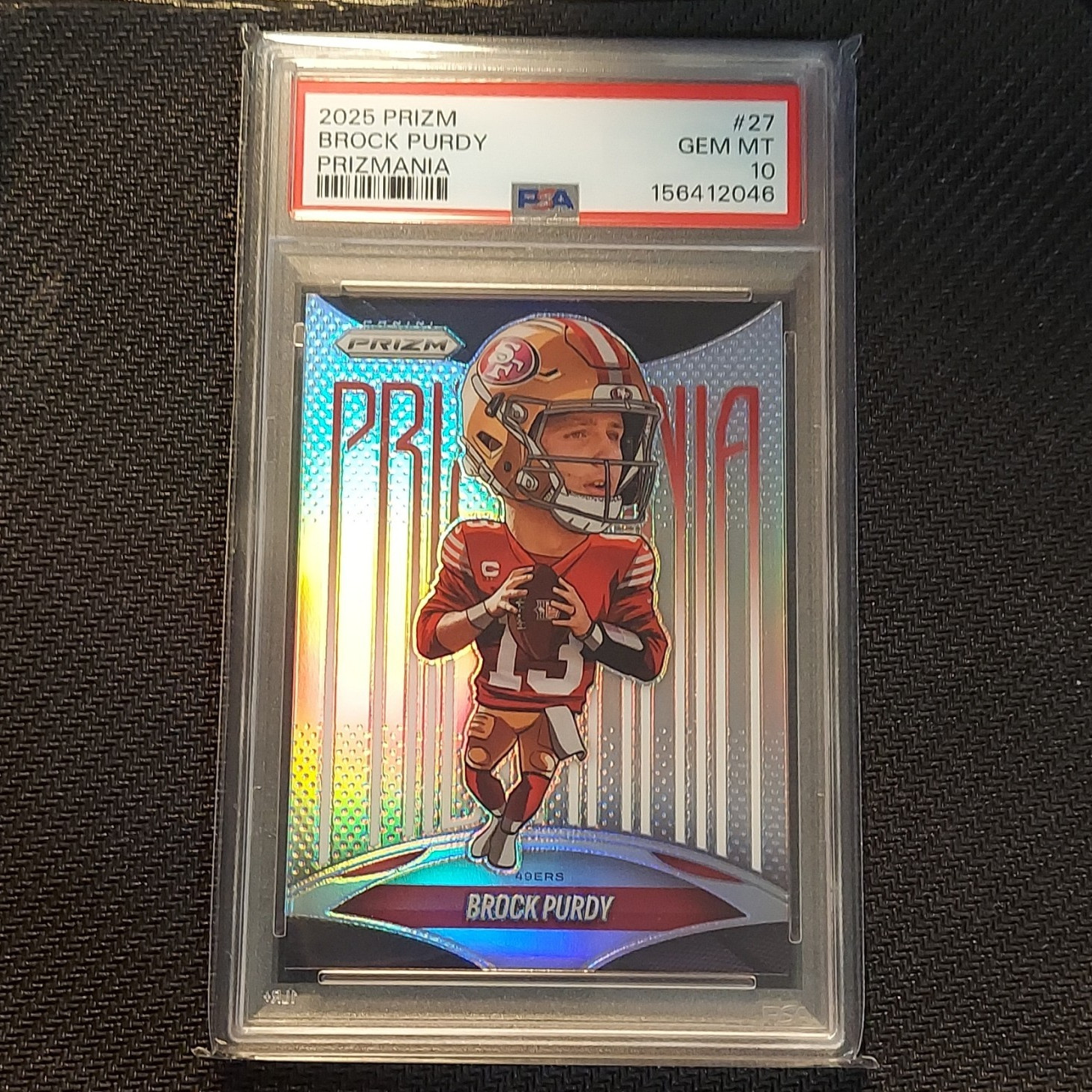 Panini 2025 Prizm Prizmania Brock Purdy #27 PSA 10 49ers Insert