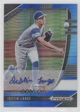 2020 Panini Prizm Draft Picks Blue & Carolina Hyper Justin Lange Auto 10k8