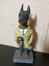 Detective Doberman Bobblehead Ultra Rare Chip On Ear Swanson Collectibles 