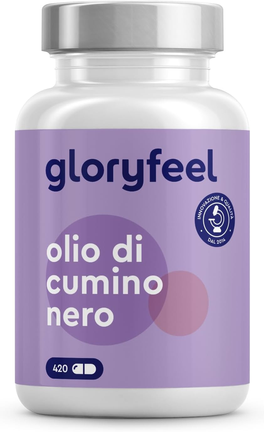 Olio Di Cumino Nero, 420 Capsule, Con Aggiunta Di Preziosa Vitamina E, Cumino Ne