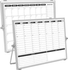 Planning Boards,White Board Dry Erase Calendar with Stand,Double-Sided Weekly