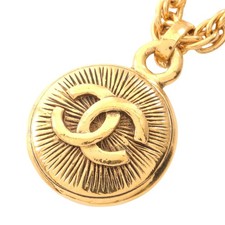 Chanel Coco Mark Necklace Plated Women Gold One Size
