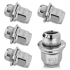 M12x1.5 Chrome Closed End Mag Seat Lug Nuts Set, Replacement Parts for 5PCS