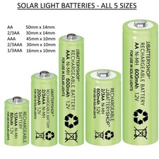 Solar Light Batteries Rechargeable AA 2/3AA AAA 2/3AAA 1/3AAA for Garden Lights