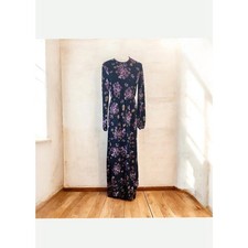 Vintage Zinet Maxi Dress Black Floral Dress Size Large 
