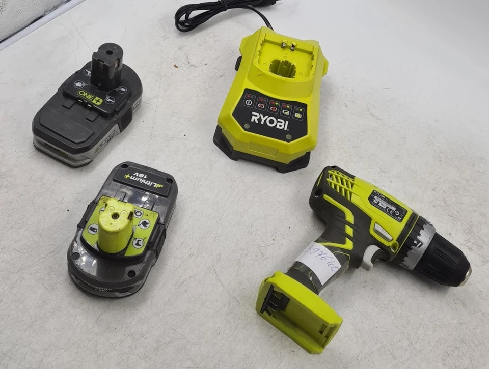Lot of 4 Ryobi Cordless Tools - Drill/Driver, Batteries, Charger, For Repair - Image 2 of 4