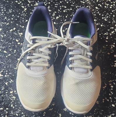PUMA White/Navy Colorblock Low Top Mesh Lace-Up Athletic Sneakers Rubber Sole