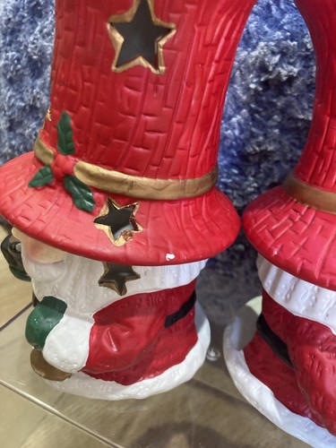 Christmas Santa T-Lite Candle Big Red Santa Hat Decoration Sold As Set Of Two - Picture 9 of 12