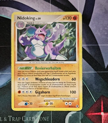 Pokémon TCG Nidoking KP 130 Platin 29/111 DE 2009 Rare Phase 2 Fukuda - Bild 1 von 2