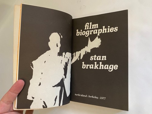 Film Biographies Stan Brakhage rare US paperback 1977 experimental film studies - Picture 6 of 7