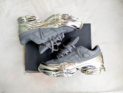 Raf Simons x Adidas Ozweego Mirrored Ash Men 10.5 Silver Gray Sneakers EE7946