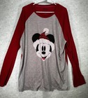 Disney Mickey Mouse Long Night Pajama Sleep Shirt Womens Size X-Large XL Red