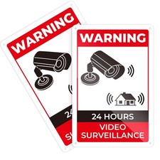 24 Hour Video Surveillance Signs, No Trespassing Aluminum Warning Signs, 10''...