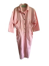 VINTAGE Ideas Retro Jumpsuit Coveralls Womens Pink Snap Button 80s 90s