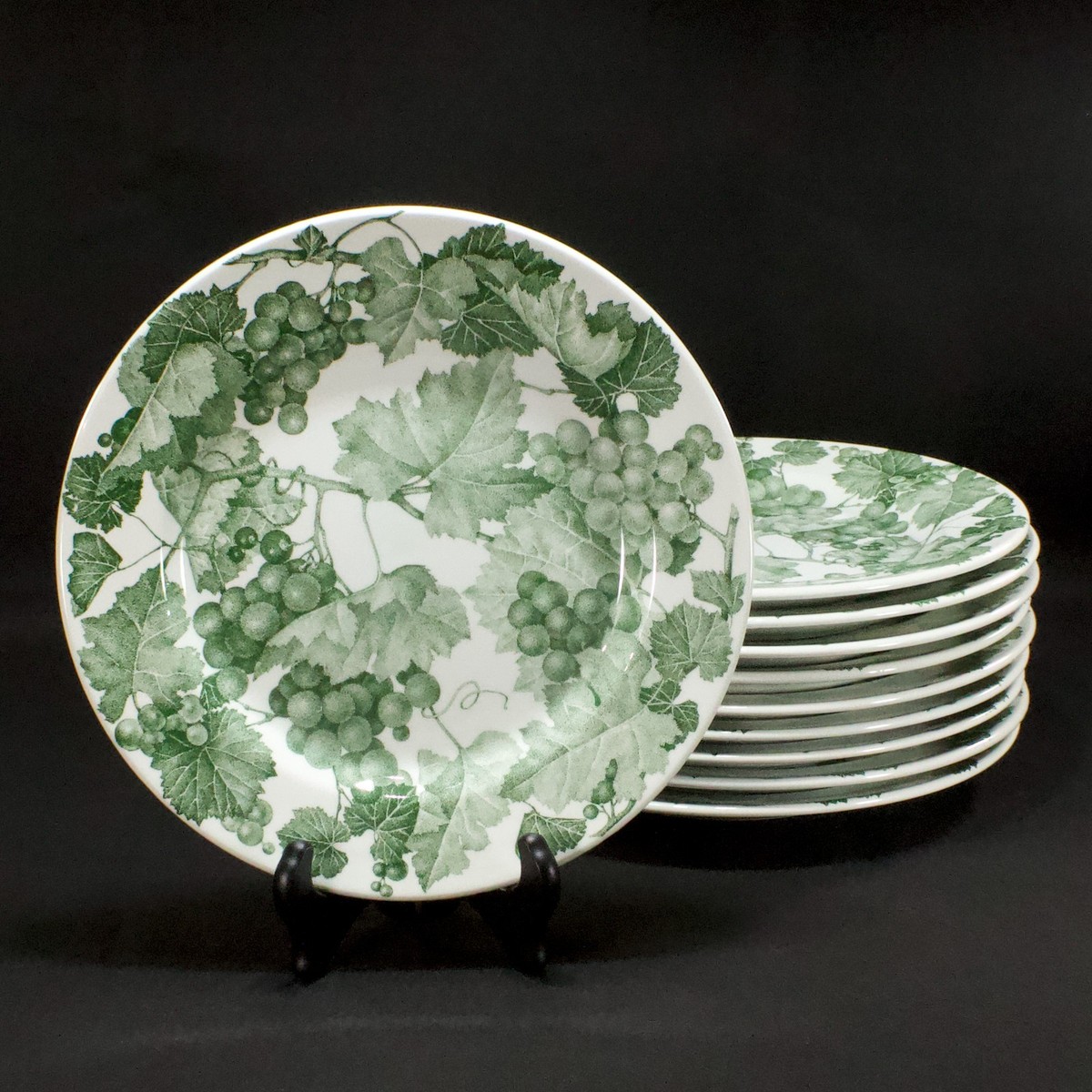 【４セット】ヴィンテージ　サフィレット　サフィリーン Ceramica Quadrifoglio Italy QUD5 Green Grapevine 10
