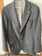 Townscraft Mens Blazer Sport Coat plaid Wool Blend Dark Gray Classic Fit