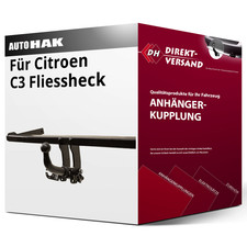 Für Citroen C3 Fliessheck II SC (Auto Hak) Anhängerkupplung horizontal abnehmbar