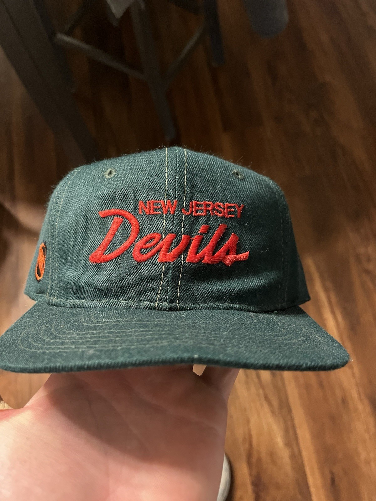 Vintage NJ Devils Script Wool Hat Green - image 1