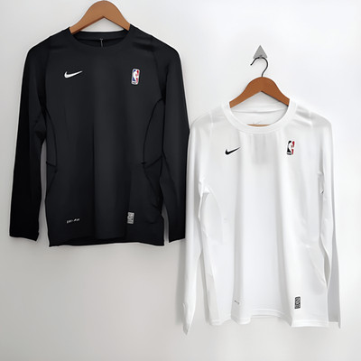 Nike Pro Herren Dri-Fit NBA Langarm Kompression schwarz weiß alle Größen GRÖSSEN