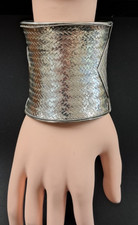 Tribal Sterling Silver 925 Woven Cuff Bracelet 6"in 132.40gr