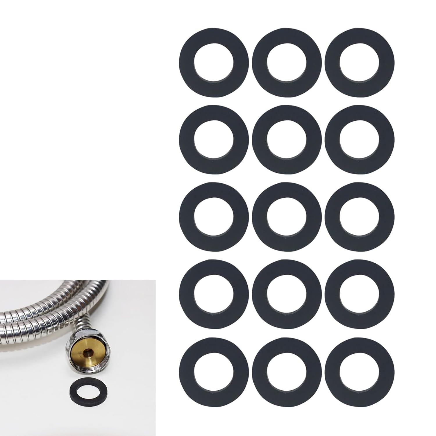 15Pcs Shower Hose Washers,Shower Head Washers Rubber Washers Seals,Shower Hose C