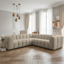 BALOO S Symmetrical Corner Sofa - Modern Large Quilted Couch 12 Colours
