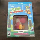 Yoshi’s Woolly World Wii U Bundle Pink Yarn Yoshi Amiibo CIB Big Box Nintendo
