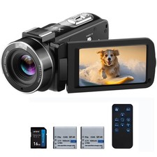 ORDRO Video Camera Camcorder, 1080P 30FPS IR Night Vision Vlogging Camera for...