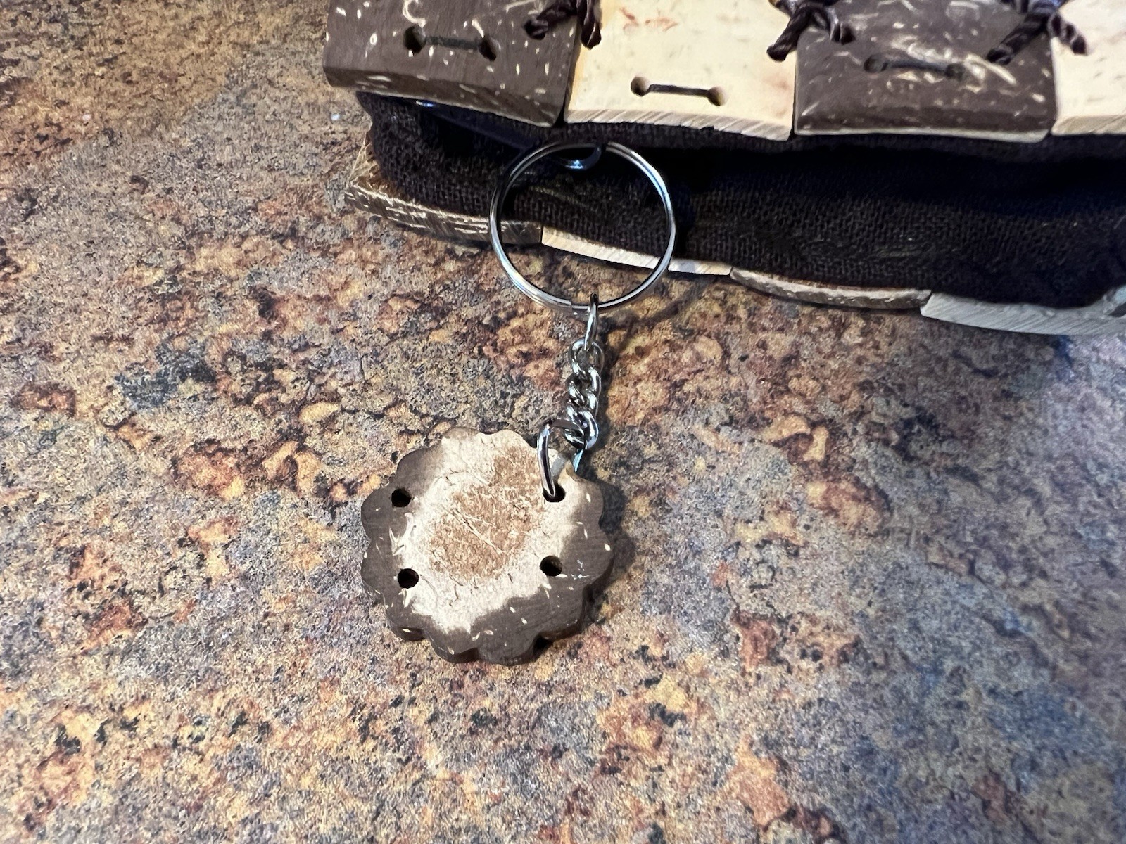 Coconut Shell Purse Patchwork Style Clutch Natura… - image 8