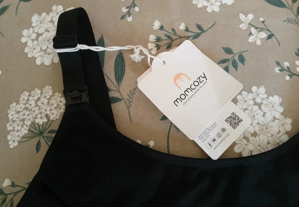 Momcozy Seamless Wireless Nursing Bra Black Removable Pads NWT Size Large - Image 4 of 4