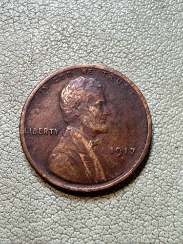 1917 D Lincoln Wheat Cent Denver Mint Extra Fine XF Slightly Rotated Die