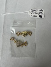 Magnetic Jewelry Extender Clasps Heart Design 2 Pieces Gold Tone
