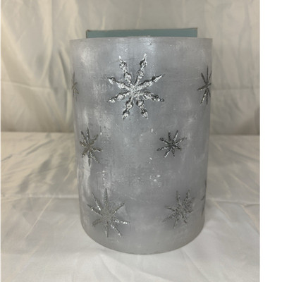Retired PartyLite Silver Snowflake Wax Luminary L2012  New With Original Box 8 