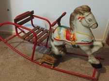 Vintage MOBO Rocking Horse & Sleigh – Made in England – Retro Toy