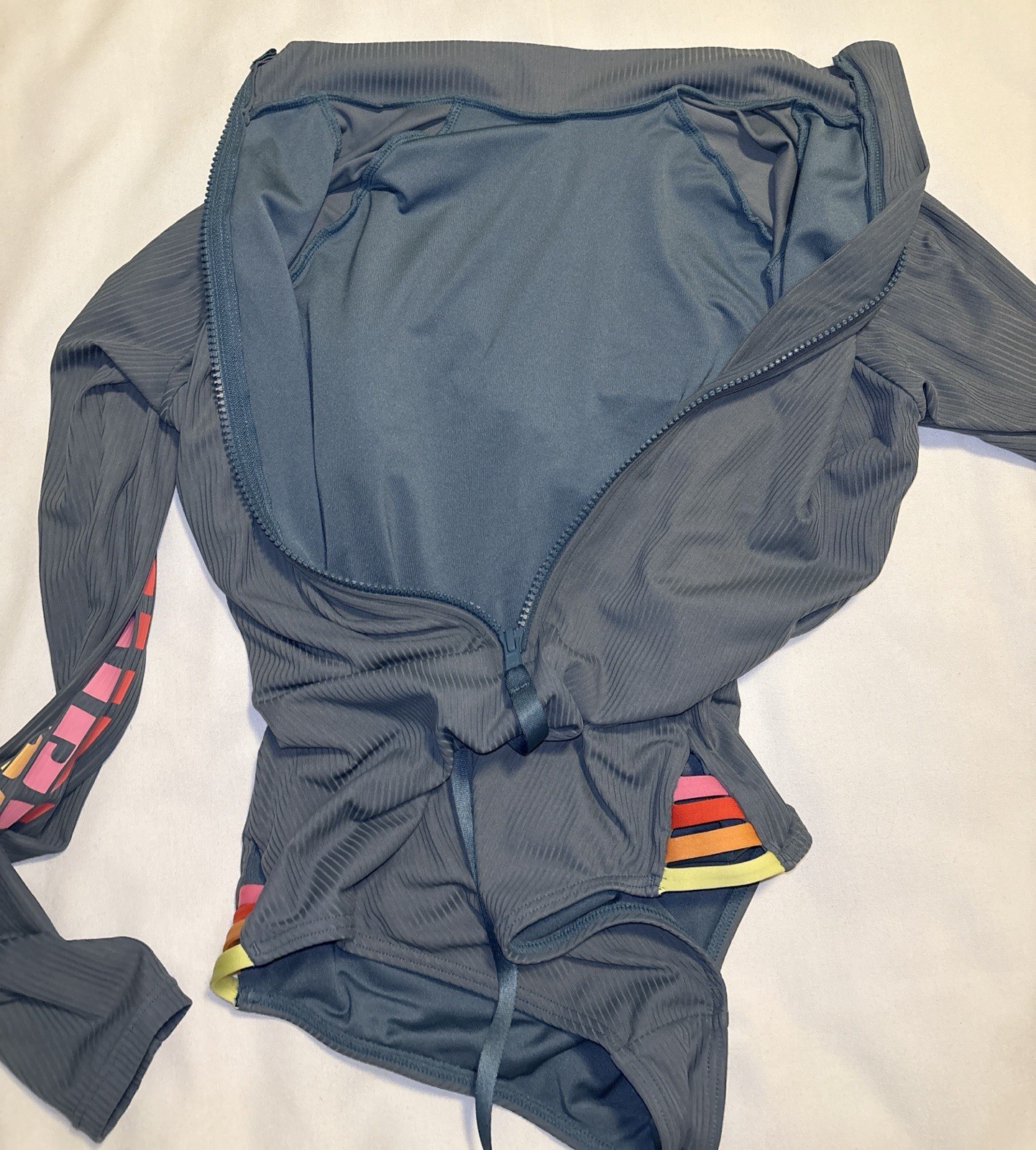 Rip Curl Surf Suit Sz S Back Zip Long Sleeve Ribbed Swimsuit NO TAG
