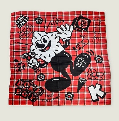 KENZO Boke Boy Plaid Scarf - Oversized - Lightweight Wool for Fall / Winter
