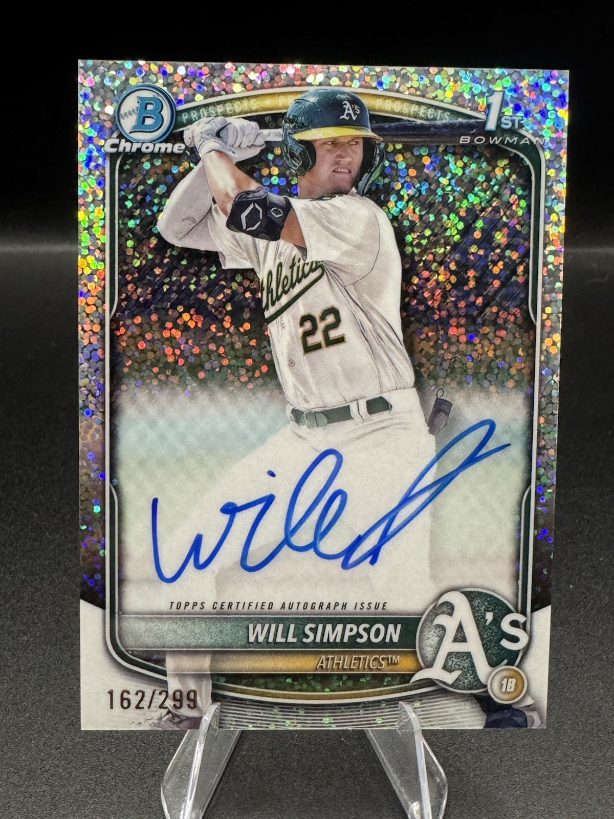 2025 Bowman Chrome 1st Will Simpson Speckle Refractor Auto RC /299